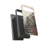 Autumn Temple Steps phone case | Japanese watercolor landscape cover