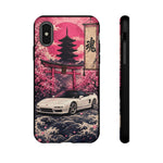 Pearl White NSX Phone Case, Cherry Blossom Torii Art Tough Cover