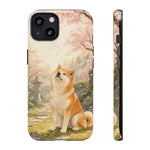 Akita under Cherry Blossoms Dog Breed Phone Case