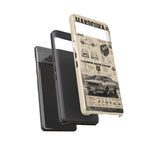 Silver Hakosuka Phone Case, Vintage JDM Infographic Cover