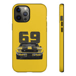 1969 Camaro Z28 Yellow Front View Muscle Car Tough Phone Case