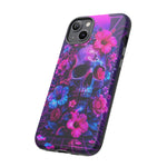 Synthwave Skull Neon Floral Vaporwave Art Tough Phone Case