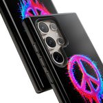 Glitch Peace Sign Phone Case, RGB Melt Digital Art Tough Cover, Gift