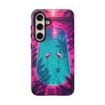Neon Flamingo Pool Vaporwave Art Tough Phone Case
