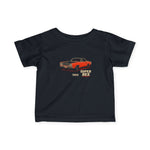 1969 Super Bee Mopar Classic Muscle Car Red Black Graphic Baby Tee Shirt