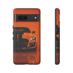 Orange Mustang Art Phone Case, GT500 American Muscle Car Tough Cover for Male