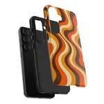 Groovy Wave Lines Retro Art Tough Phone Case