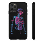 Neon Anatomical Skeleton Phone Case | Internal Displacement Art