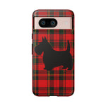 Scottish Terrier Silhouette Plaid Art Tough Phone Case