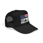 C10 Square Body Truck Made In America Foam Trucker Hat Vintage Pickup USA Flag Snapback Cap