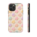 Pastel Swirl Lollipops Tough Case | Candy Pattern Phone Cover