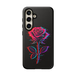 Glitch Rose Neon Phone Case Vaporwave Tough Cover