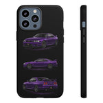 Purple R33 Skyline GTR JDM Sports Car Phone Case Tough Multi View