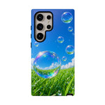 Bubbles Over Grass phone case | Tough Cover