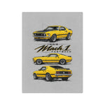 1969 Mach 1 Fastback Yellow Mustang Blanket | Velveteen Microfiber