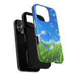 Bubbles Over Grass phone case | Tough Cover
