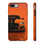 Orange Mustang Art Phone Case, GT500 American Muscle Car Tough Cover for Male