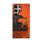 Orange Mustang Art Phone Case, GT500 American Muscle Car Tough Cover for Male