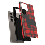 Scottish Terrier Silhouette Plaid Art Tough Phone Case