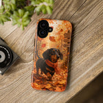 Dachshund Autumn Stroll Dog Tough Phone Case