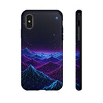 Retro Neon Mountains Phone Case | Vaporwave Galaxy Landscape