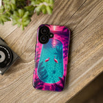 Neon Flamingo Pool Vaporwave Art Tough Phone Case