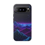 Retro Neon Mountains Phone Case | Vaporwave Galaxy Landscape