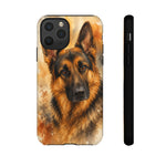 German Shepherd Loyal Watercolor Portrait Art Tough Phone Case