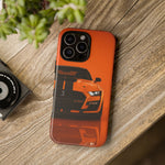 Orange Mustang Art Phone Case, GT500 American Muscle Car Tough Cover for Male