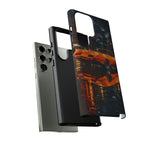 Orange Daytona Phone Case, Rainy City Night Muscle Car Tough Cover