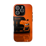Orange Mustang Art Phone Case, GT500 American Muscle Car Tough Cover for Male