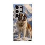 Saint Bernard Dog Phone Case | Mountain Snow Scene, Protective Tough Case