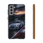 Skyline GT-R R34 White Nurburgring Speed Art Tough Phone Case