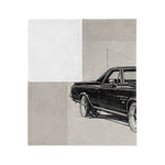 1969 El Camino Classic Car Illustration Blanket Microfiber Velveteen Throw