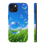 Bubbles Over Grass phone case | Tough Cover