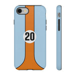 Blue Orange 20 Retro Endurance Racing Stripe Tough Phone Case Cover