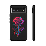 Glitch Rose Neon Phone Case Vaporwave Tough Cover