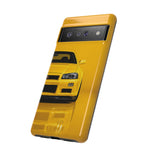 Yellow Skyline Phone Case, R34 GTR 90s JDM Legend Tough Cover for Men Gift