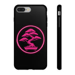 Neon Pink Bonsai Tree Phone Case Glow Zen Tough Case