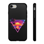 Synthwave Sunset Triangle Phone Case Retro Vaporwave Case