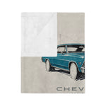 1966 Chevelle Car Illustration Velveteen Blanket | Classic Muscle Car Throw