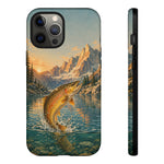 Leaping Golden Trout Lake Scene phone case | Tough Cover