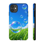 Bubbles Over Grass phone case | Tough Cover