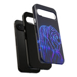 Neon Blue Tiger phone case | tough protective cover