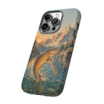 Leaping Golden Trout Lake Scene phone case | Tough Cover
