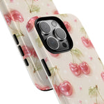 Pink Cherry Pattern Phone Case | Cute Retro Fruit Design