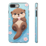 Kawaii Otter Animal Phone Case, Floating Shell Vector Cute Cover