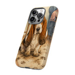 Guilty Basset Hound Phone Case, Muddy Watercolor Art Cover