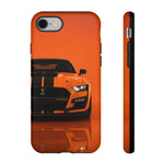 Orange Mustang Art Phone Case, GT500 American Muscle Car Tough Cover for Male