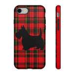 Scottish Terrier Silhouette Plaid Art Tough Phone Case